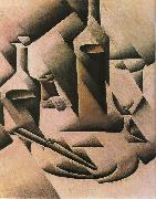 Juan Gris Still life botrtle and knife oil painting picture wholesale